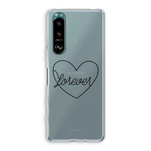 CaseCompany Forever heart black: Sony Xperia 5 III Transparant Hoesje