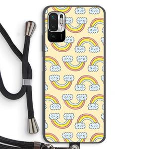 CaseCompany Regenboog: Xiaomi Redmi Note 10 5G Transparant Hoesje met koord