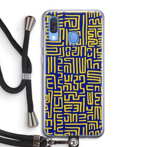 CaseCompany Majorelle Blue Print: Samsung Galaxy A40 Transparant Hoesje met koord
