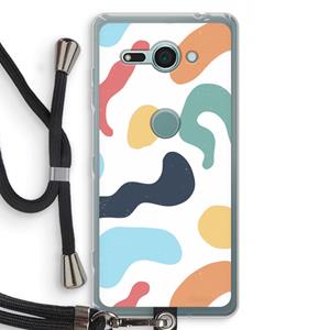 CaseCompany Memphis Shapes Blue: Sony Xperia XZ2 Compact Transparant Hoesje met koord