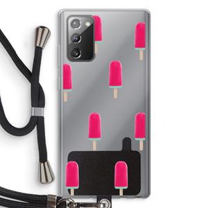 CaseCompany Waterijsje: Samsung Galaxy Note 20 / Note 20 5G Transparant Hoesje met koord
