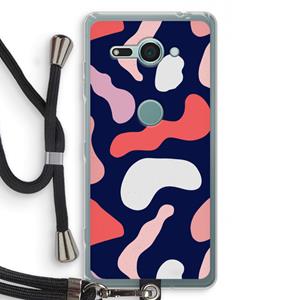 CaseCompany Memphis Shapes Pink: Sony Xperia XZ2 Compact Transparant Hoesje met koord