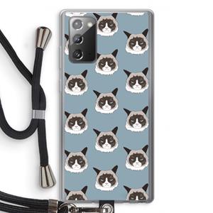 CaseCompany It's a Purrr Case: Samsung Galaxy Note 20 / Note 20 5G Transparant Hoesje met koord