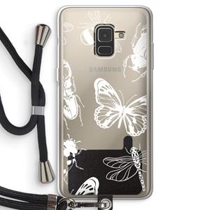 CaseCompany Tiny Bugs: Samsung Galaxy A8 (2018) Transparant Hoesje met koord