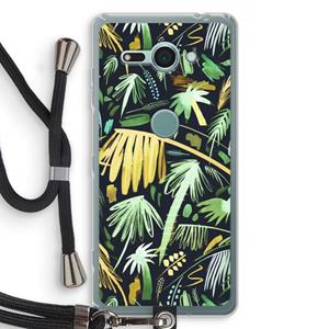 CaseCompany Tropical Palms Dark: Sony Xperia XZ2 Compact Transparant Hoesje met koord