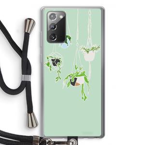 CaseCompany Hang In There: Samsung Galaxy Note 20 / Note 20 5G Transparant Hoesje met koord