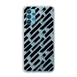 CaseCompany Zwarte vegen: Samsung Galaxy A32 4G Transparant Hoesje