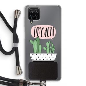 CaseCompany I love cacti: Samsung Galaxy A12 Transparant Hoesje met koord