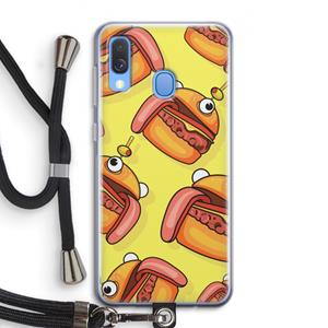 CaseCompany Hamburger: Samsung Galaxy A40 Transparant Hoesje met koord