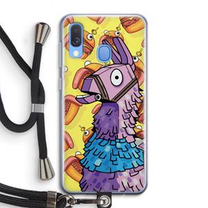 CaseCompany Loot Burger: Samsung Galaxy A40 Transparant Hoesje met koord