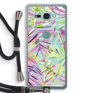 CaseCompany Tropical Palms Blue: Sony Xperia XZ2 Compact Transparant Hoesje met koord