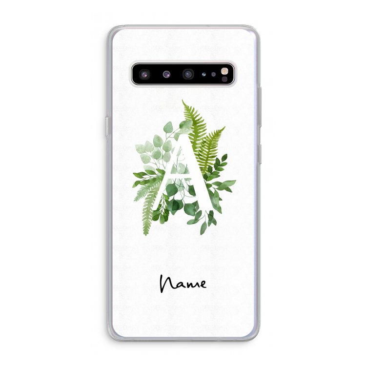 CaseCompany Green Brush: Samsung Galaxy S10 5G Transparant Hoesje