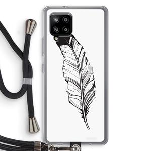 CaseCompany Pluim: Samsung Galaxy A42 5G Transparant Hoesje met koord