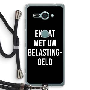 CaseCompany Belastinggeld - Zwart: Sony Xperia XZ2 Compact Transparant Hoesje met koord