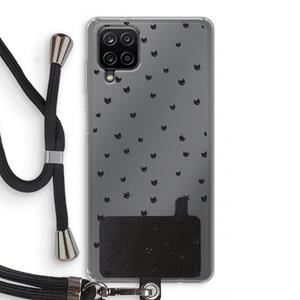 CaseCompany Kleine kattenkopjes: Samsung Galaxy A12 Transparant Hoesje met koord