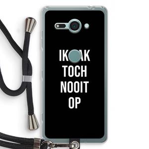 CaseCompany Ik pak nooit op - Zwart: Sony Xperia XZ2 Compact Transparant Hoesje met koord