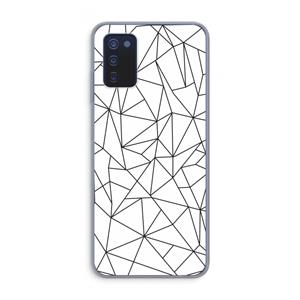 CaseCompany Geometrische lijnen zwart: Samsung Galaxy A03s Transparant Hoesje