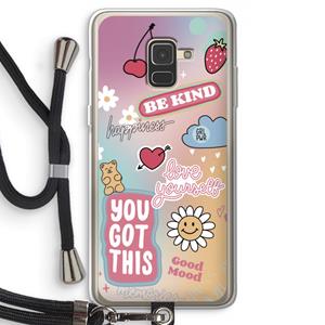 CaseCompany Positivity: Samsung Galaxy A8 (2018) Transparant Hoesje met koord