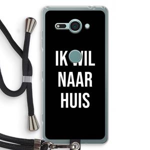 CaseCompany Ik wil naar huis - Zwart: Sony Xperia XZ2 Compact Transparant Hoesje met koord