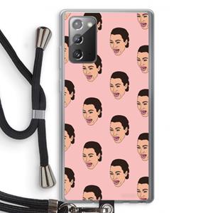 CaseCompany Ugly Cry Call: Samsung Galaxy Note 20 / Note 20 5G Transparant Hoesje met koord