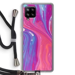 CaseCompany Paarse stroom: Samsung Galaxy A42 5G Transparant Hoesje met koord