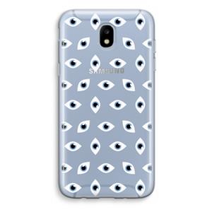 CaseCompany Eyes pattern: Samsung Galaxy J5 (2017) Transparant Hoesje