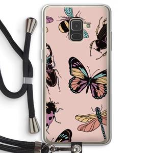CaseCompany Tiny Bugs: Samsung Galaxy A8 (2018) Transparant Hoesje met koord