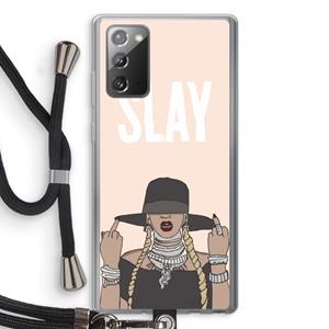 CaseCompany Slay All Day: Samsung Galaxy Note 20 / Note 20 5G Transparant Hoesje met koord