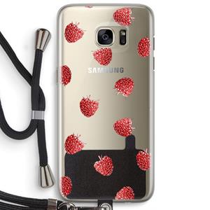 CaseCompany Framboosjes: Samsung Galaxy S7 Edge Transparant Hoesje met koord