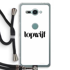 CaseCompany Topwijf Wit: Sony Xperia XZ2 Compact Transparant Hoesje met koord