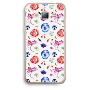 CaseCompany Bloemetjes: Samsung Galaxy J3 (2016) Transparant Hoesje