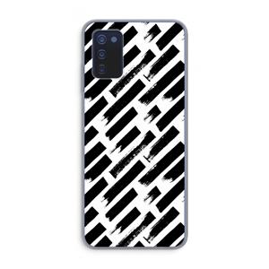 CaseCompany Zwarte vegen: Samsung Galaxy A03s Transparant Hoesje
