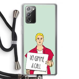 CaseCompany Gimme a call: Samsung Galaxy Note 20 / Note 20 5G Transparant Hoesje met koord