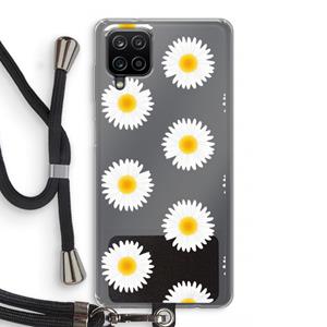 CaseCompany Margrietjes: Samsung Galaxy A12 Transparant Hoesje met koord