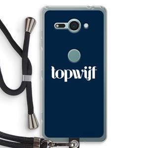 CaseCompany Topwijf Navy: Sony Xperia XZ2 Compact Transparant Hoesje met koord