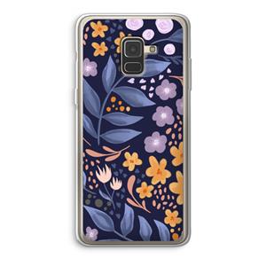 CaseCompany Flowers with blue leaves: Samsung Galaxy A8 (2018) Transparant Hoesje