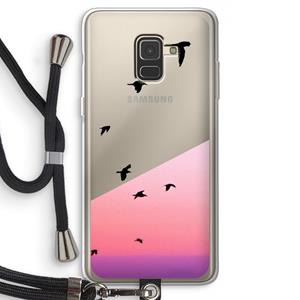 CaseCompany Fly away: Samsung Galaxy A8 (2018) Transparant Hoesje met koord
