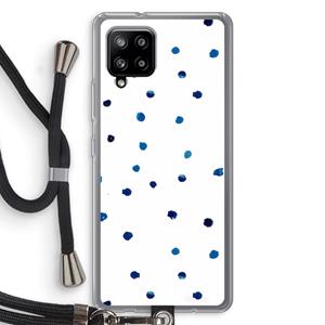 CaseCompany Blauwe stippen: Samsung Galaxy A42 5G Transparant Hoesje met koord