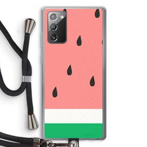 CaseCompany Watermeloen: Samsung Galaxy Note 20 / Note 20 5G Transparant Hoesje met koord