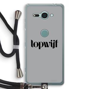 CaseCompany Topwijf Grijs Zwart: Sony Xperia XZ2 Compact Transparant Hoesje met koord