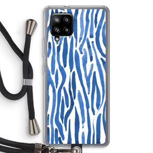 CaseCompany Blauwe nerven: Samsung Galaxy A42 5G Transparant Hoesje met koord