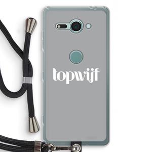 CaseCompany Topwijf Grijs Wit: Sony Xperia XZ2 Compact Transparant Hoesje met koord