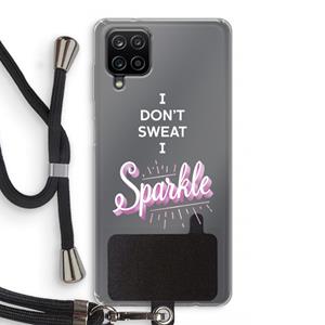 CaseCompany Sparkle quote: Samsung Galaxy A12 Transparant Hoesje met koord