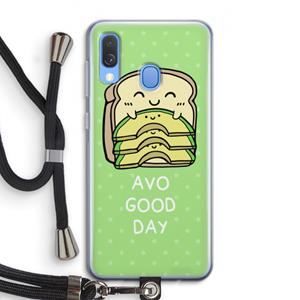 CaseCompany Avo Good Day: Samsung Galaxy A40 Transparant Hoesje met koord