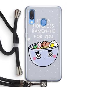 CaseCompany I'm A Hopeless Ramen-Tic For You: Samsung Galaxy A40 Transparant Hoesje met koord