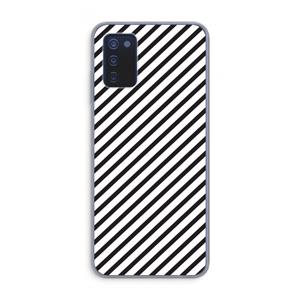 CaseCompany Strepen zwart-wit: Samsung Galaxy A03s Transparant Hoesje
