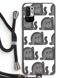 CaseCompany Cats: Xiaomi Redmi Note 10 5G Transparant Hoesje met koord