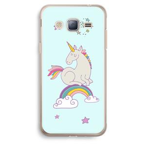 CaseCompany Regenboog eenhoorn: Samsung Galaxy J3 (2016) Transparant Hoesje