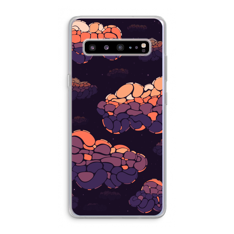 CaseCompany Patroon Wolken: Samsung Galaxy S10 5G Transparant Hoesje
