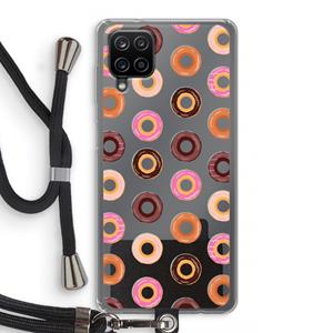 CaseCompany Donuts: Samsung Galaxy A12 Transparant Hoesje met koord